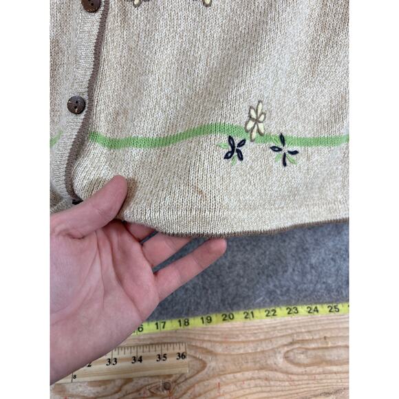 Christopher & Banks Cardigan Womens Hand Embroidered Bird Floral Grandmacore XL - Picture 6 of 8